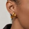Polished Stainless Steel Twisted C Shaped Stud Earrings for Women Gold Plated Geometric Hoops Huggie Jewelry Rust Proof Gifts