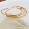 Meier French-style Fine Cable Knit Open Bangle for Women, Crafted In 18k Gold-plated Titanium Steel