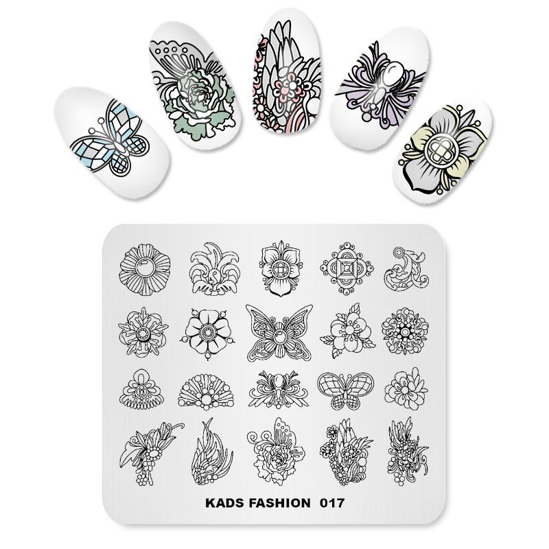 kads Nagelstempelplatten Fashion 017 Nagelmaniküre-Stempelplatten für DIY Nail Art Print Schablone