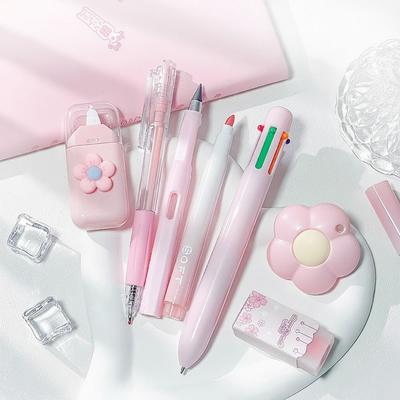 Cute Flower Gel Pen School Supplies Kit Highlighter Portable Pencil Eraser  School Office