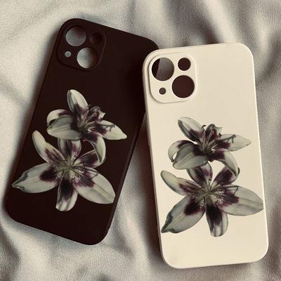 Funda de Teléfono Suave con Estampado de Flor de Orquídea Lirio para IPhone 16 15 14 13 12 11 17 Pro Max XS XR X 7 8 16e 16 Plus SE 2 Cubierta Suave de Silicona