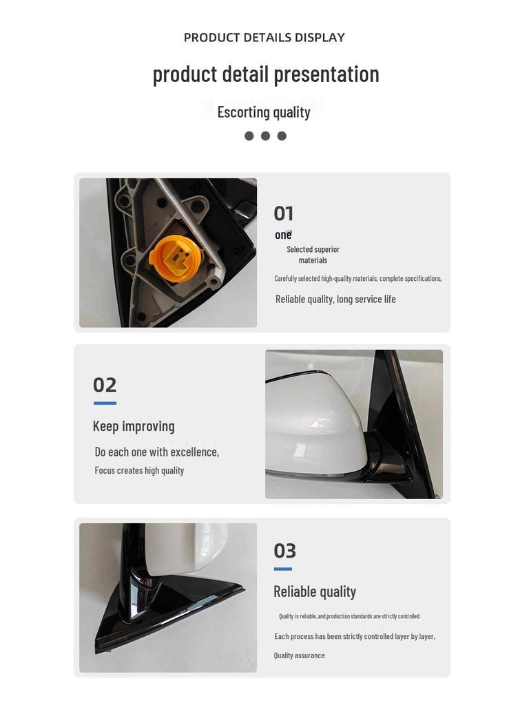 Rearview Mirror Assembly for 2014-2017 BMW X5 F15 - Exterior Reflective Reversing Mirror