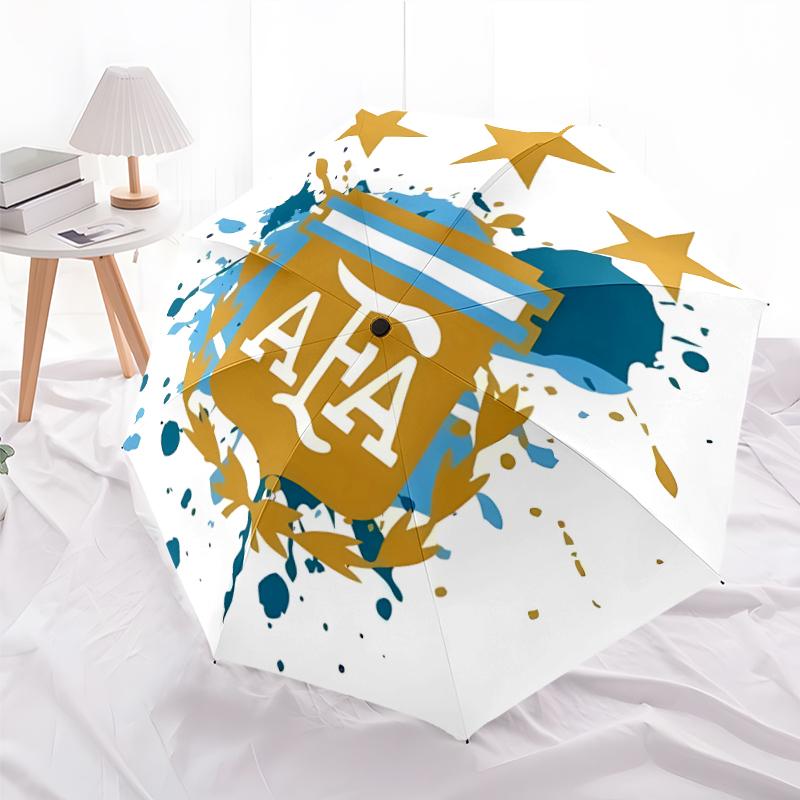 Printed Argentina Football Printed Folding Umbrella,Outdoor,Leisure,And Travel Umbrella,Durable Umbrella Fabric,Birthday And Holiday Gift