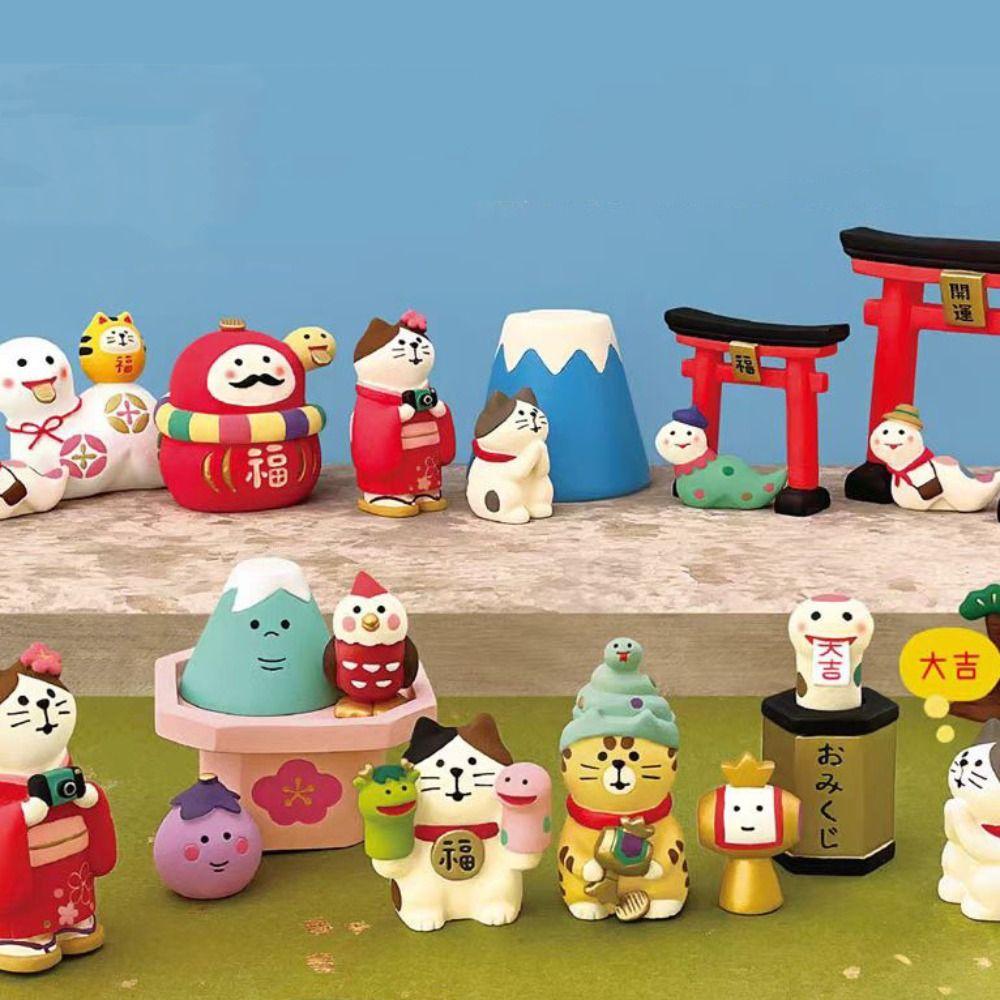 Japanese Style ZAKKA Cat Figurines DIY Craft Mini Animal Figurines  Miniature Scene Props