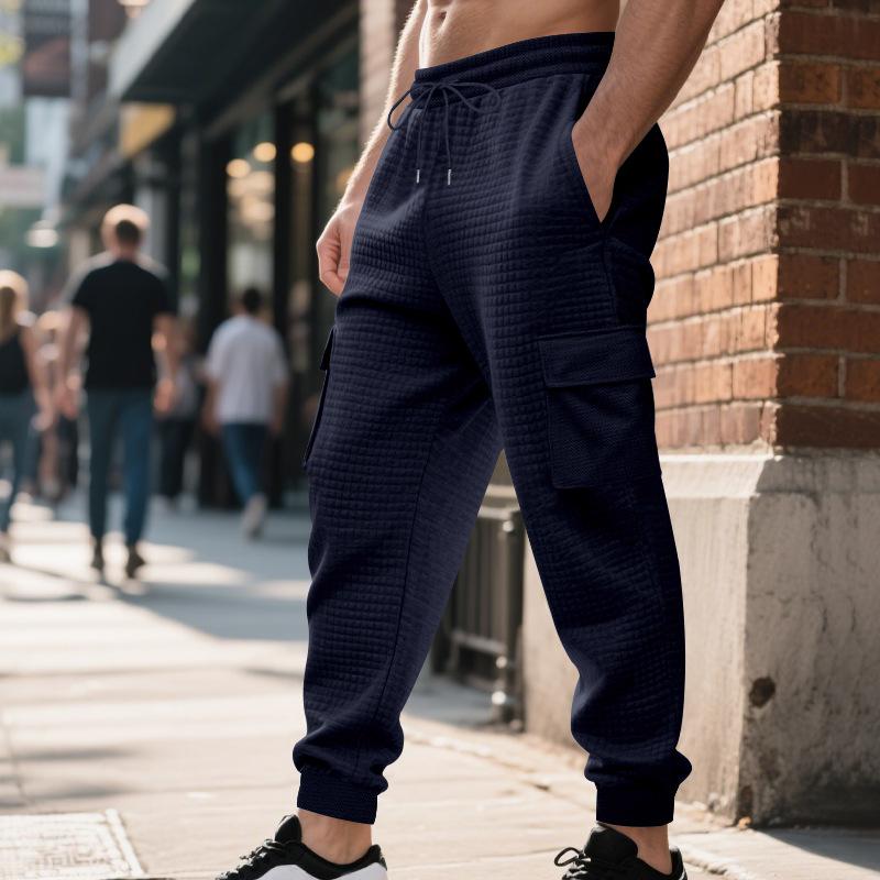 Autumn Winter Men's Commuting Loose Casual Sports Jacquard Outdoor Workwear Casual Trousers