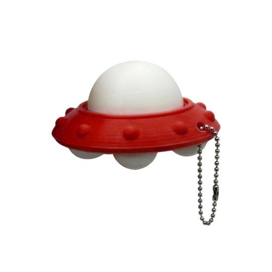 

Decompression Toy Compact Size Flying Saucer Clicker Charm Key Chain with Tactile Feedback Stress Relief Quiet Fidget Toy красный