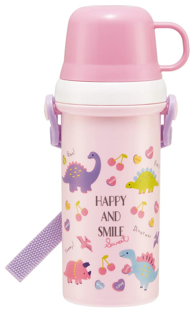 

Skater Plastic Water Bottle with Happy PSB5KD Children s Cup, & Smile, 480ml, Girls,