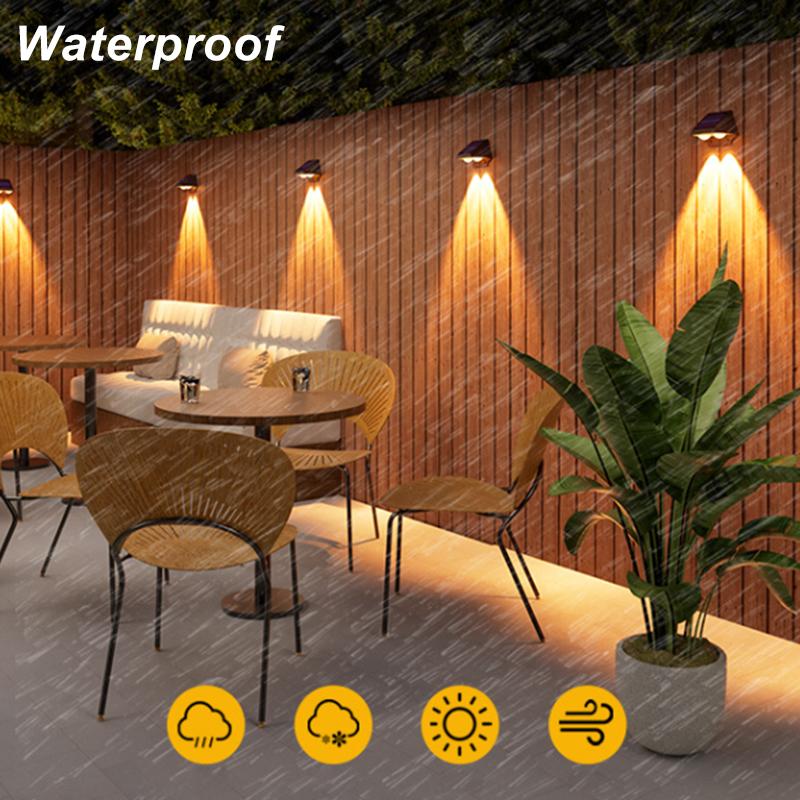 2/4pcs Solar Wall Light LED Fence Lamp Outdoor Garden Waterproof Lighting Warmlight for Courtyard Exterior Wall Decorative Light