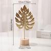1pc Golden Ginkgo Leaf Feather Metal Model Figurines Desktop Craft Ornaments Photo Props Statues Sculptures Home Christmas Decor