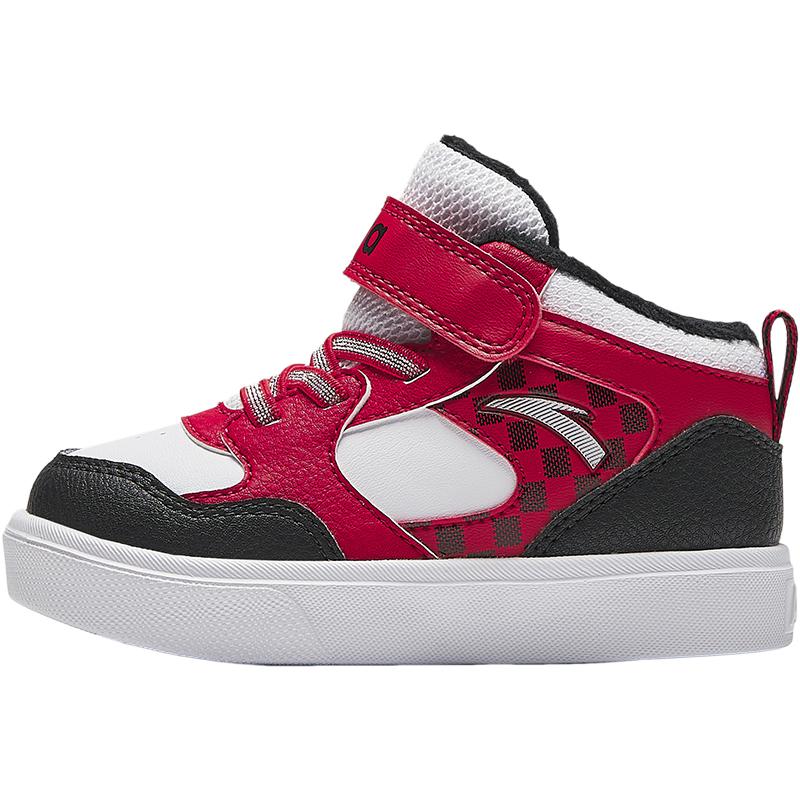 

Anta Детские ботинки из синтетической кожи на флисе, удобные, теплые, средней высоты, для ходьбы, детская обувь, красные, белые, черные, A12440055-3 23