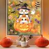 Halloween Party Decoration - Cute Cat Pumpkin Window Beautification - Window Stickers