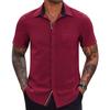 Mens Short Sleeve Button Down Shirts Casual Lightweight Shirts Vacation Beach Summer Tops Work Top With Pocket Tshirt