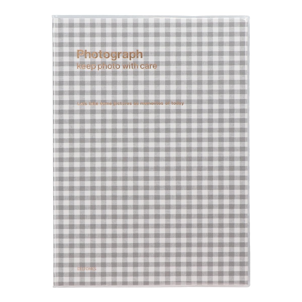 

Delfonics PD Photo Album, Basic Gingham, Large, Holds 60 Photos, Commemorative Album, Bookbinding, Adhesive Backing (Gray)