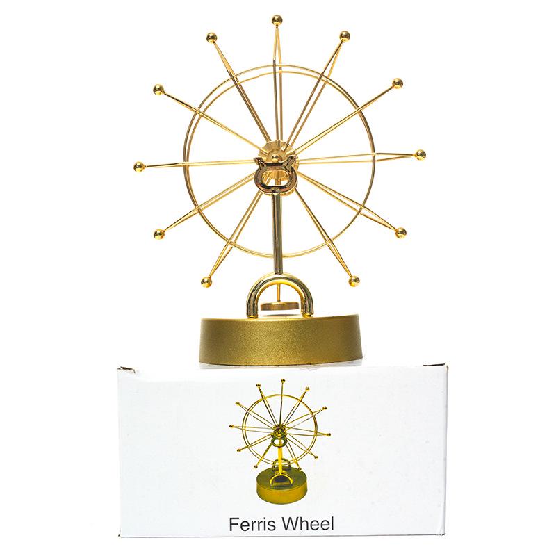 Golden Ferris Wheel Perpetual Motion Metal Ornament for Home Decor