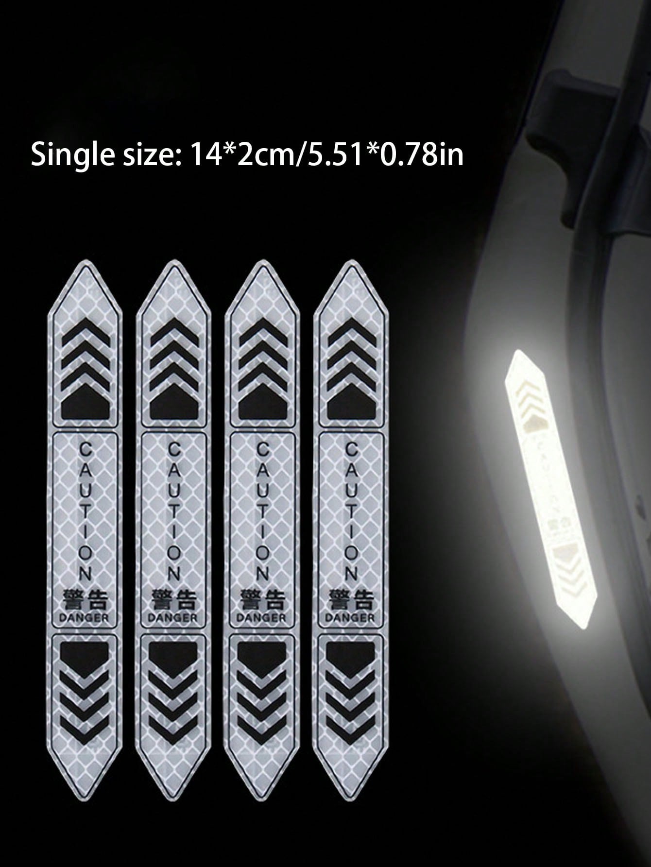 

Reflective Door Stickers - Night Safety Warning Decals, High Visibility Anti-Collision, Waterproof for Doors/Bumpers, Cool Desig белый