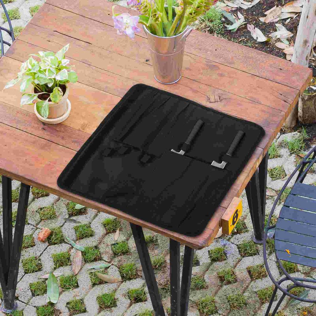 Canvas Knife Storage Bag Oxford Cloth Water Proof Travel Cutlery Organizer