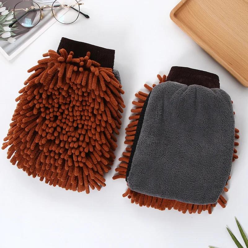 Car Wash Glove Coral Mitt Soft Anti-scratch for Auto Wash Multifunction Thick Cleaning Glove Car Wax Detailing Brush