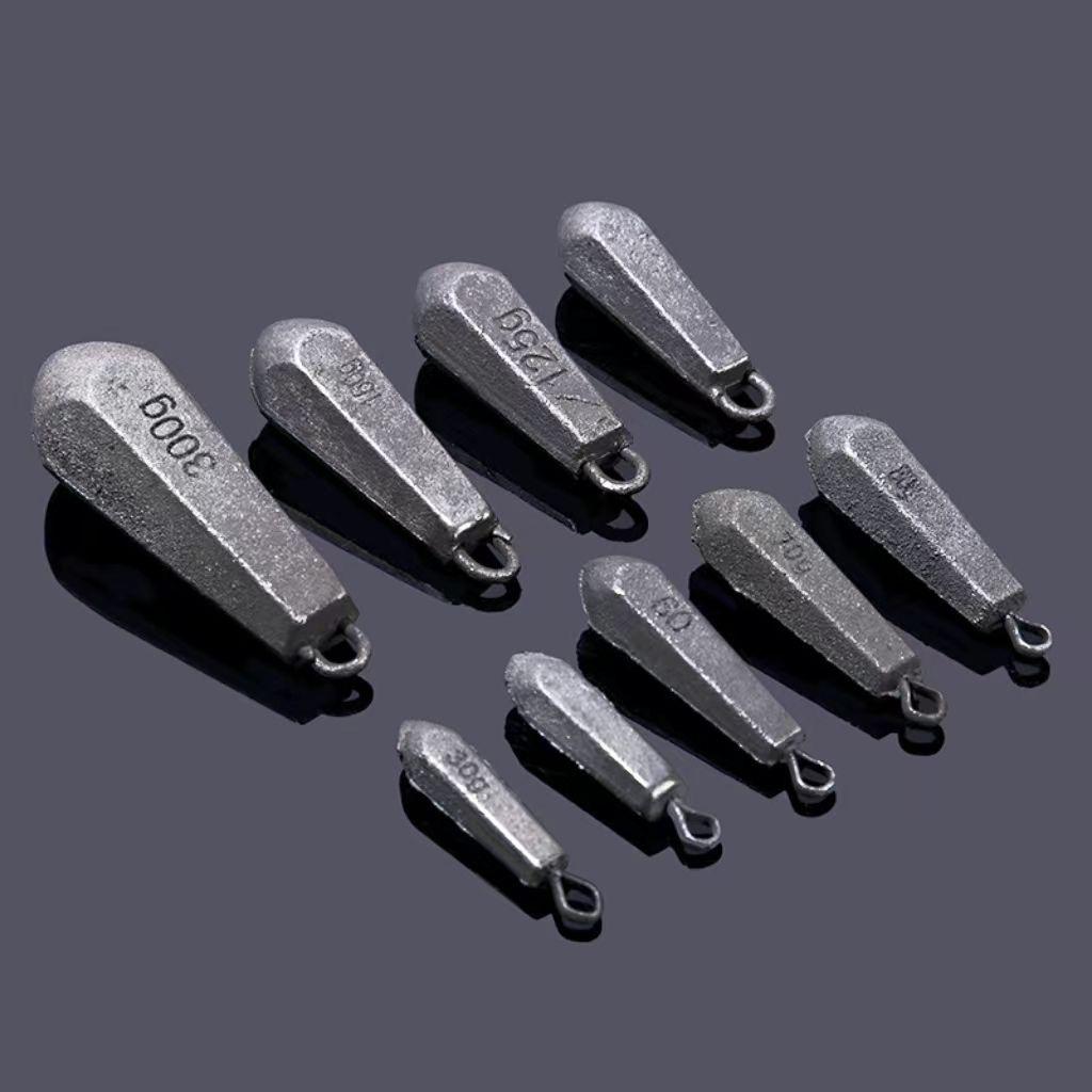 Eco-friendly Hexagonal Iron Sinker with Ring for Sea Fishing - Long Cast Iron Counterweight Block with Hanging Ring Fishing Lure.