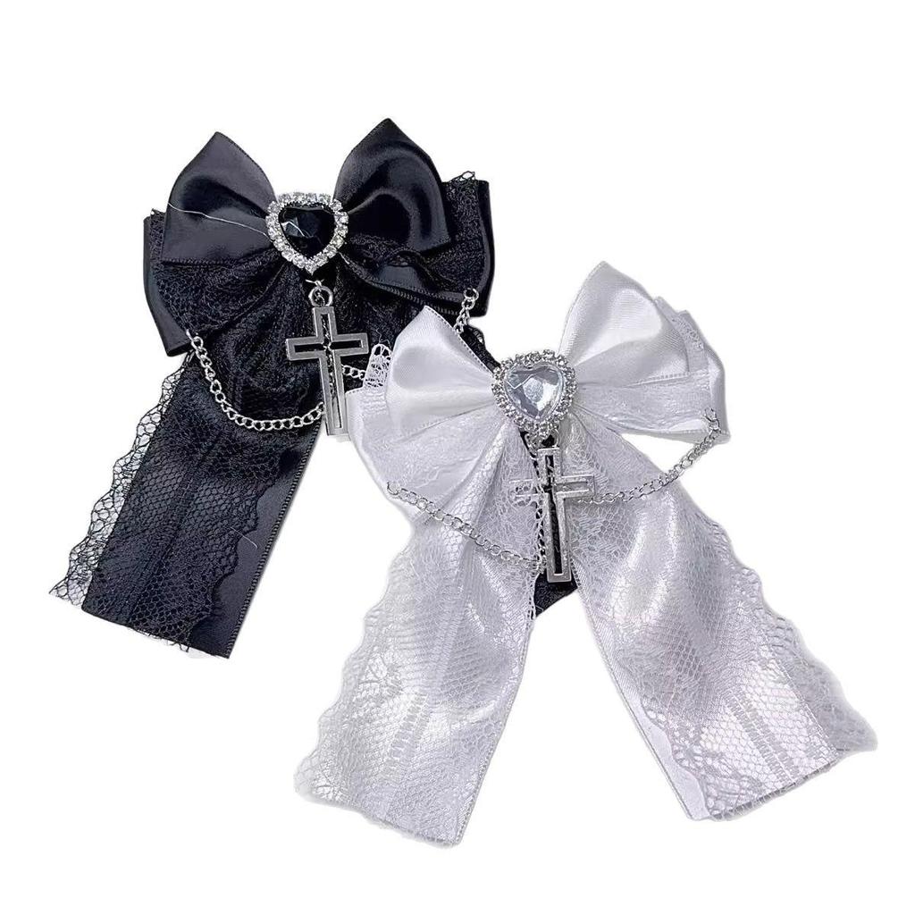 Multi-Color Fashion Bow Lace Chain Lolita Double Hair Clip