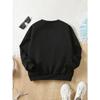 European Sizes Kids Halloween Ghost And Bat Print Long Sleeve Round Neck Sweatshirt, Casual Knit Top, Regular Length, All-Season Fashion Sweatshirt
