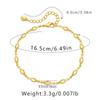 Womens Minimalist 18k Gold Plated Geometric Thin Chain Gold Bracelet