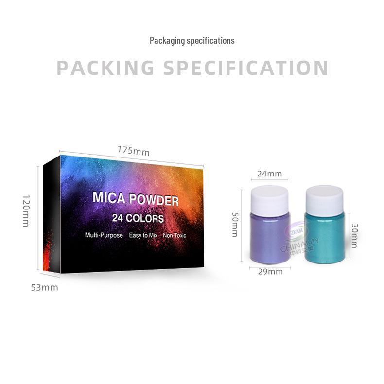 56-Color Crystal Epoxy Mica Powder: Pearlescent Pigment for Soap & Slime, 8-10g Each