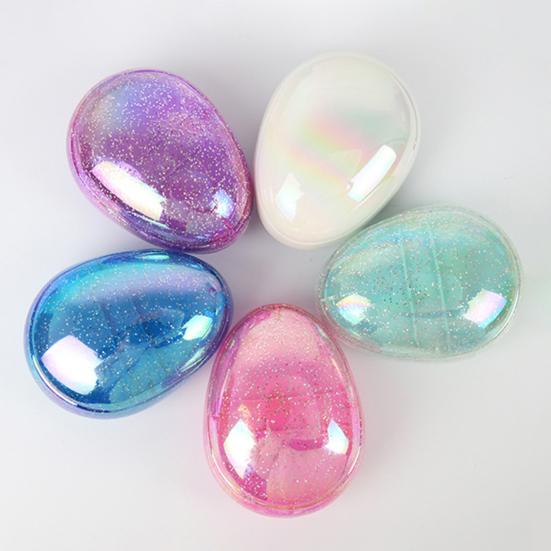 Glitzer Ovale Haarbürste Weiche Borsten Kopfhautmassage Tragbar Reise Antistatisch Mini Eiform Kamm Kinder Erwachsene Haarstyling Entwirrbürste