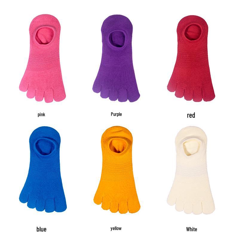 Dámské bavlněné kotníkové ponožky s pěti prsty Jingzheng - Roztomilé a absorbující pot