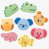 3-Piece Set of Bath Sponges with Random Animal Design Elements, Made from Natural Wood Pulp, Bath Scrubber, Bath Ball, Bath Scrub Towel, Cleaning Su