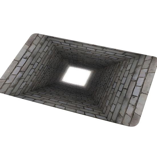 3D Optical Illusion Floor Mat Non-Slip Vision Rug Realistic 3D Carpet for Living Room Bedroom Bathroom Hallway Easy Care Decorative Rug