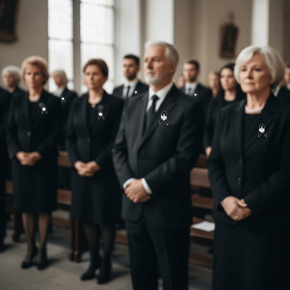 White Funeral Ribbon Badge Brooch Awareness Black Bow Brooch Pin  Brooch Accessories