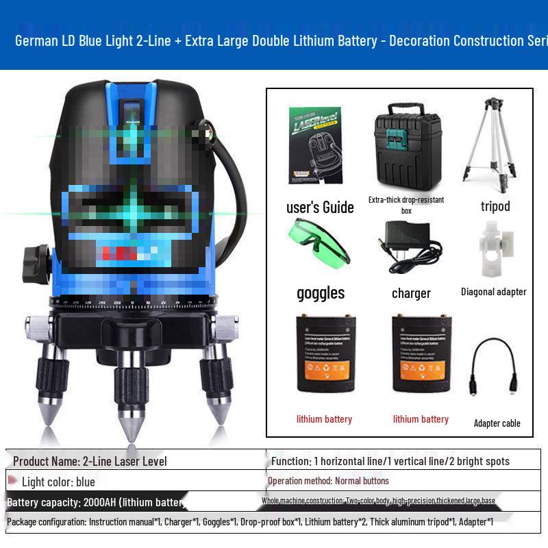 High-Precision Outdoor Green & Blue Light Laser Level Projector