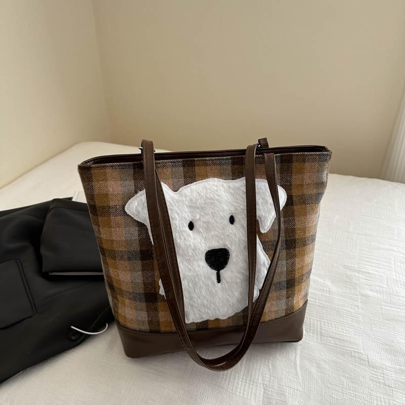 Beautiful Personalized Casual Backpack 2025 Autumn New Fashion Plaid Korean Version Simple Commuter Underarm Tote Bag