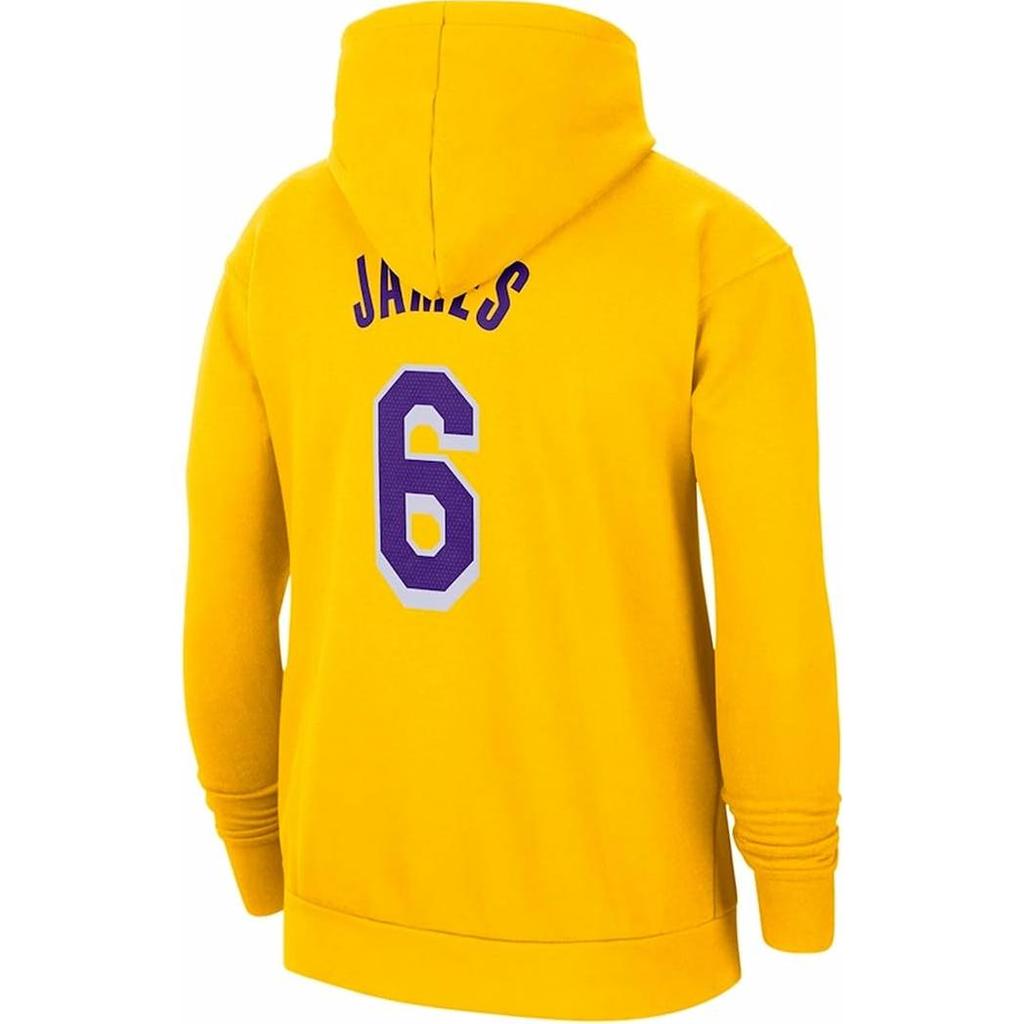 Nike X NBA Los Angeles Lakers Swoosh Essential Hooded Fashion Pullover Long Sleeve Sweatshirt Men sweatshirt Yellow DB1181-728