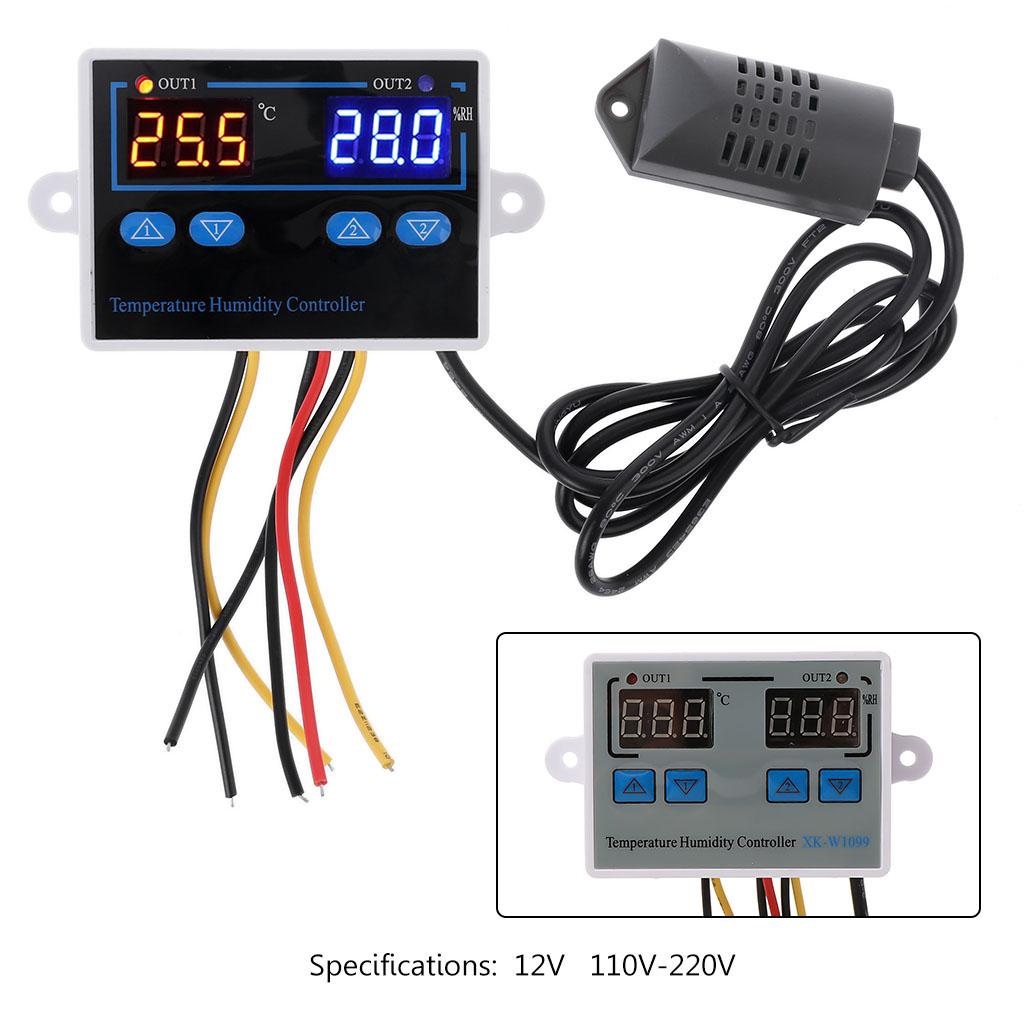 Temperature Humidity Controller with Temperature Humidity Sensor Digital Temperature Humidity Meter Egg Incubator 10A