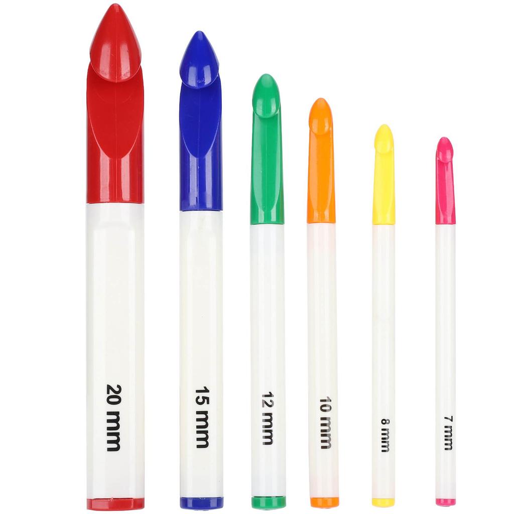 6 szt. Zestaw haczyków do szydełkowania z ergonomicznymi uchwytami Grube igły Akcesoria do rękodzieła DIY dla kobiet