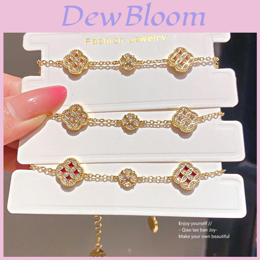 K Gold Plated Zircon Flower Bracelet For Women Gift Elegant Jewelry