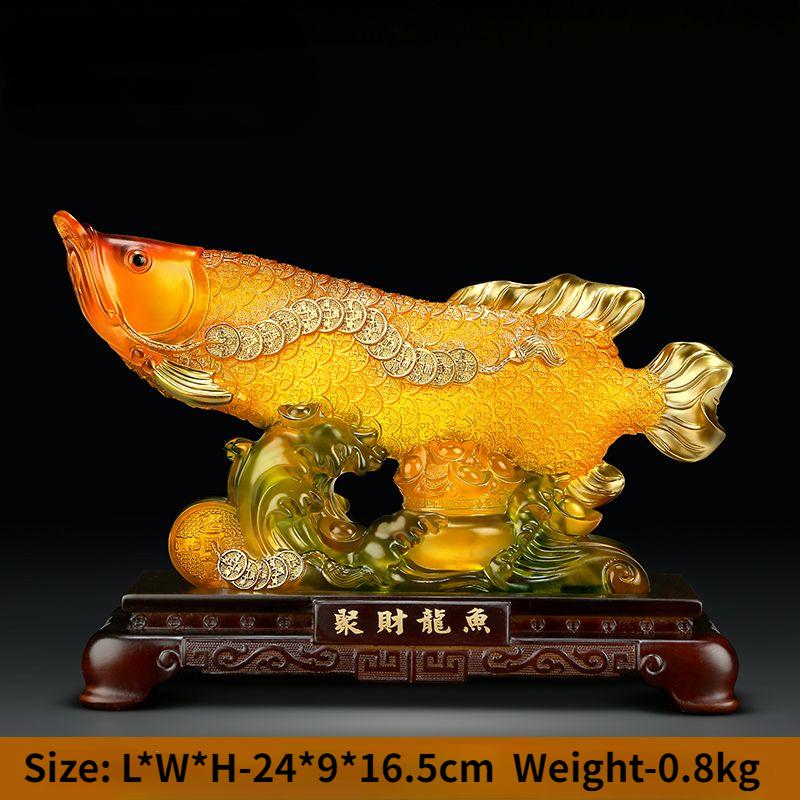 Chiński styl Zhaocai Lucky Roczna nadwyżka złota rybka Dekoracja salonu biurowego na parapetówkę Prezent na otwarcie domu