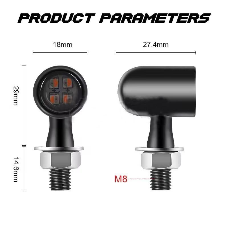 E24 Retro Mini Bullet Turn Signal Lights Blinker Indicator Lamp Integrated LED Tail Brake Daytime Running Light For Cafe Racer