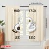 2pcs 2D Flat Printing Curtains Espresso Coffee Cup Beans Fabric Without Electricity Festive Holiday for All Season Celebrations