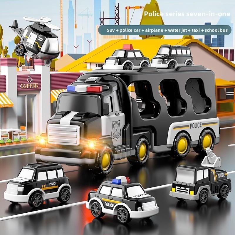 

Truck Toy Fire Model Set With Lights And Sound For Kids Entertainment Learning Police Car