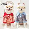 Daily Wear for Dogs Cute Dog Shirt, Striped Collared Clothes, Summer Button Up T-Shirt, Soft Poodle Outfit Breathable Puppy Outfits Small Medium Cats