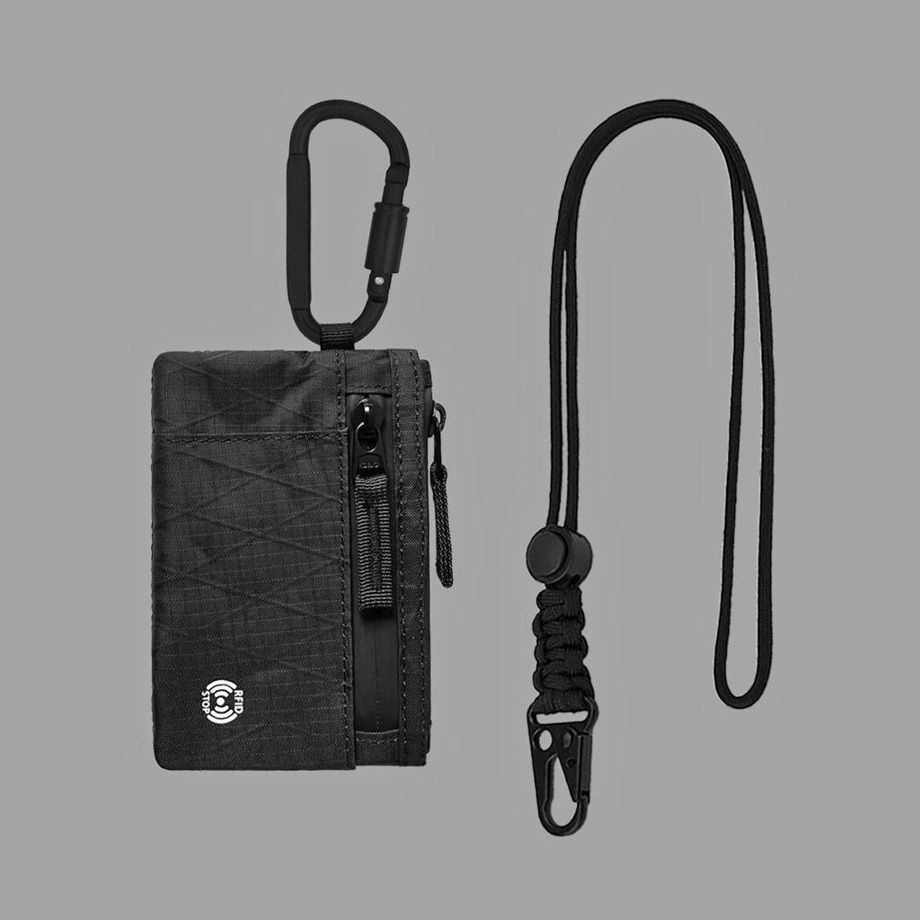 Minimalistisk Handväska RFID Stöldskyddad Kort Hållare X-Pac Vattentät Slitstark Nylon Herr Utomhus Resa Sport Plånbok med Klätterspänne