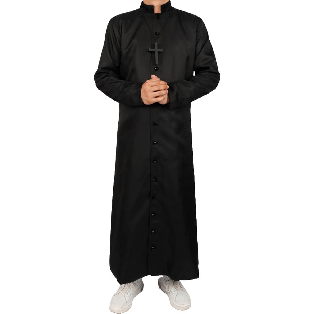 Robe Uomo Roba da Chiesa Coro Ministro Clero Pulpito Liturgico Uomini Supporto Liturgico Collo Alto Monopetto Ministro Coro