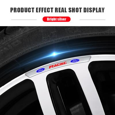 AACD1 4Pcs Aluminum Wheel Hub Rim Badge For Mustang Focus 2 3 4 Spoke Emblem Mondeo Fiesta Auto Exterior Decoration Accessories