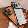 Luxury Transparent Plating Bumper Case For iPhone 17 16 15 14 13 Pro Max 17Pro Air Camera Lens Protection Clear Shockproof Cover