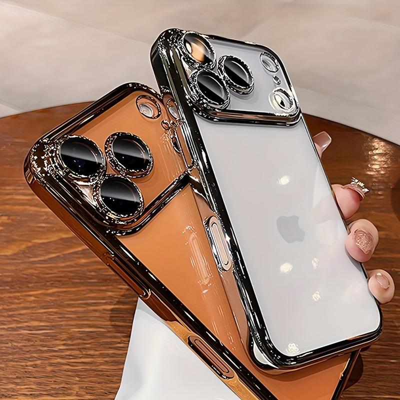 Luxury Transparent Plating Bumper Case For iPhone 17 16 15 14 13 Pro Max 17Pro Air Camera Lens Protection Clear Shockproof Cover