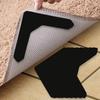 4Pcs Strong Adhesive Non-slip Carpet Stickers Traceless Mult Shapes Rug Corner Gripper PU Washable Mat Fastener Household