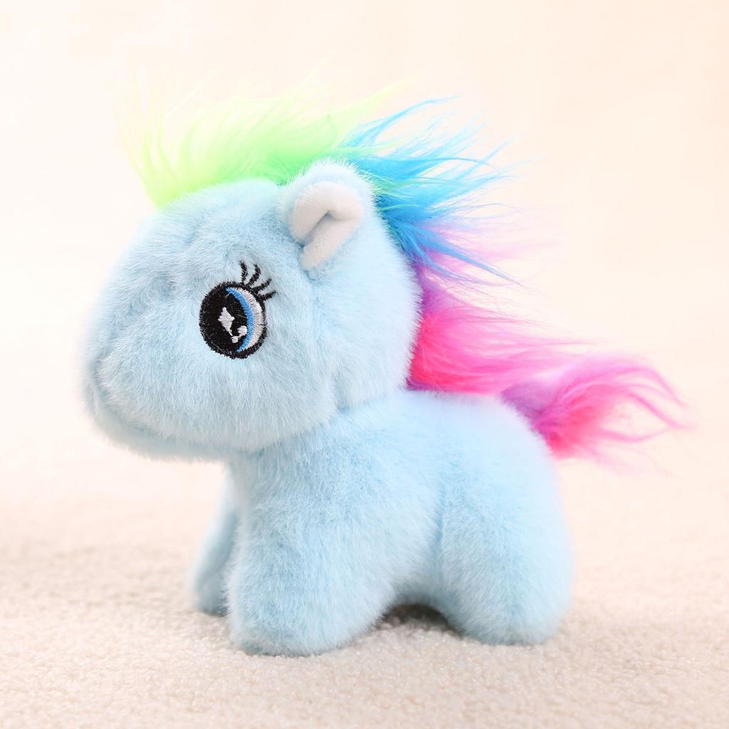 Färgglad ponnyhänge docka nyckelring plyschleksak födelsedagspresent flickor tygdocka väska allmän