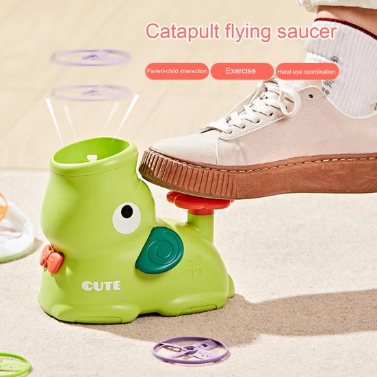 

1 комплект, игрушка-пусковая установка, безопасная, простая в использовании, интересная с защитной маской, сетчатая сумка, развлечения, АБС-пластик, катапульта со слоном, летающая тарелка, подарки